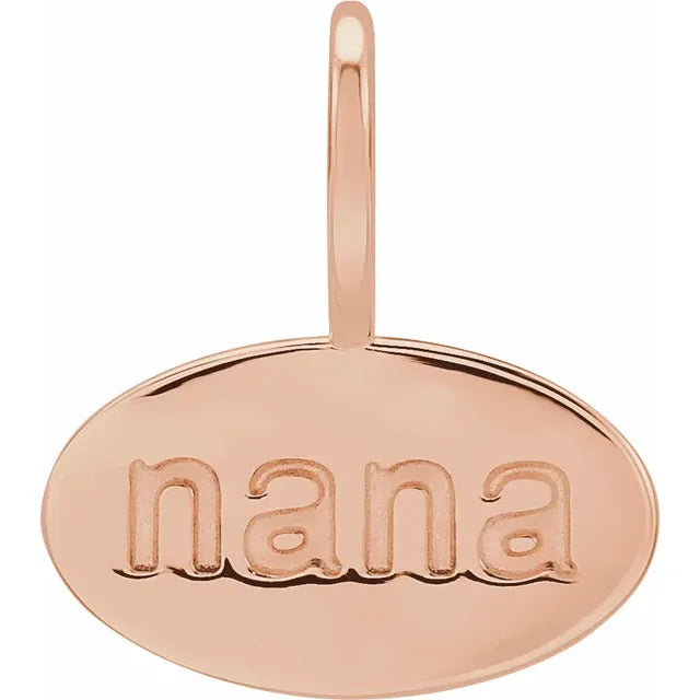 Charms & Pendants - "Nana" Oval Charm #8331