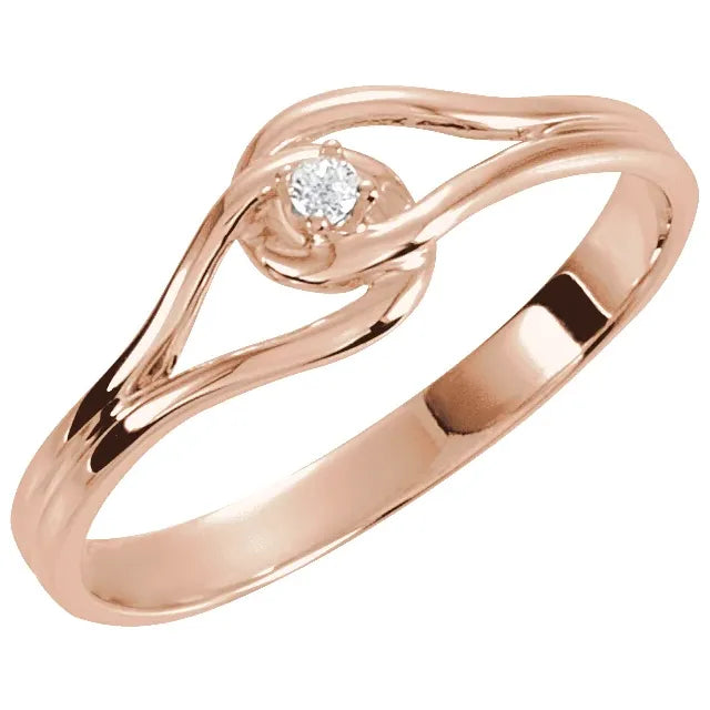 14K Gold - Yellow, White or Rose Interlocking Embrace Promise Ring