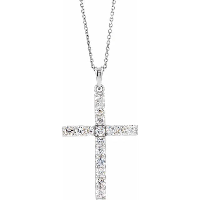 Diamond Cross Necklaces | Gold, Platinum, or Sterling Silver | Viridian Gold