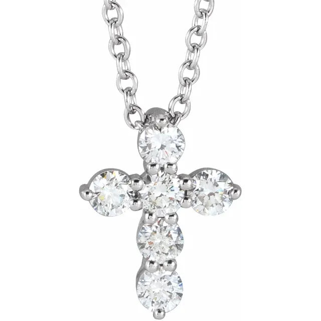 Diamond Cross Necklaces | 14K Gold or Platinum | Viridian Gold