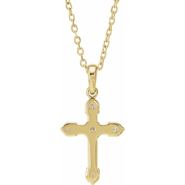 Diamond Cross Necklaces | 14K Gold, Platinum, or Sterling Silver | Viridian Gold