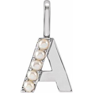 Charms & Pendants - Pearl Initial Charm #8337