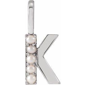 Charms & Pendants - Pearl Initial Charm #8337