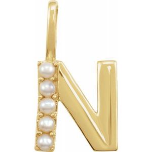 Charms & Pendants - Pearl Initial Charm #8337