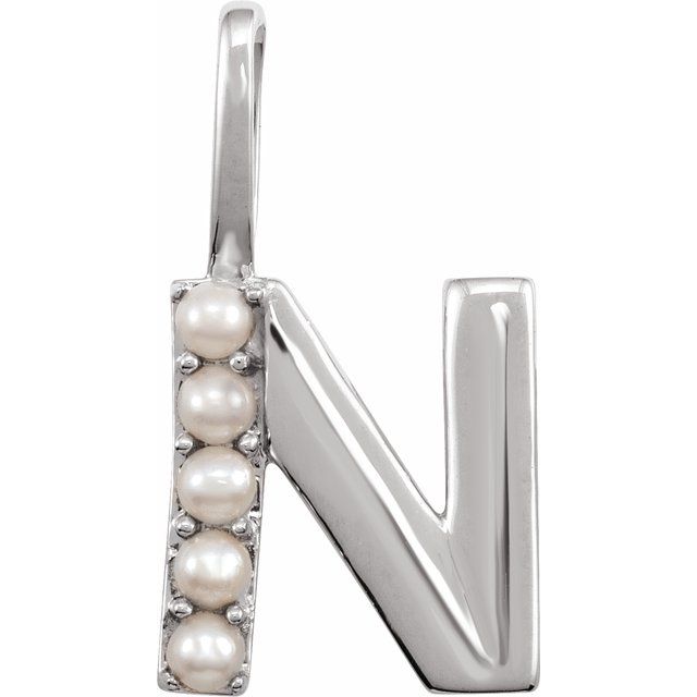 Charms & Pendants - Pearl Initial Charm #8337