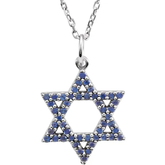 Necklace - Star of David - Sapphire  #2233