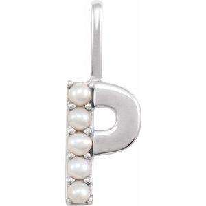 Charms & Pendants - Pearl Initial Charm #8337