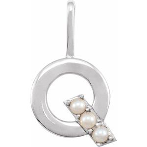 Charms & Pendants - Pearl Initial Charm #8337