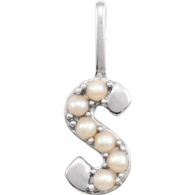 Charms & Pendants - Pearl Initial Charm #8337