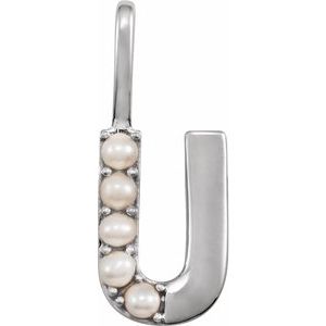 Charms & Pendants - Pearl Initial Charm #8337