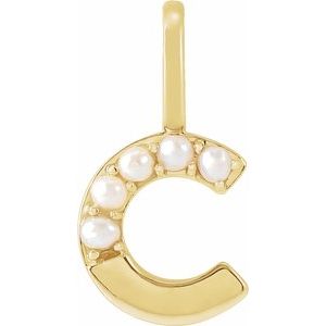 Charms & Pendants - Pearl Initial Charm #8337