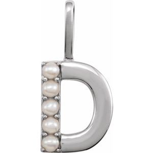 Charms & Pendants - Pearl Initial Charm #8337