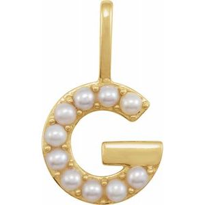 Charms & Pendants - Pearl Initial Charm #8337