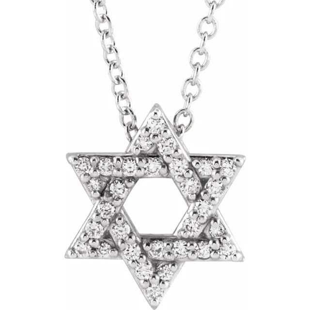 Necklace - Star of David - Diamond - Adjustable Chain  #2338