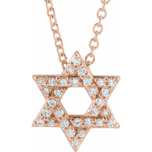 Necklace - Star of David - Diamond - Adjustable Chain  #2338