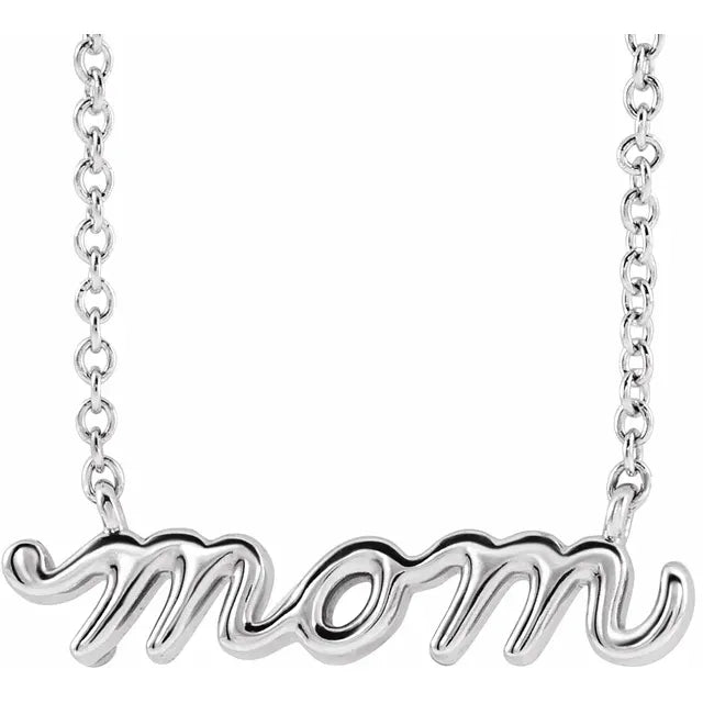 Necklace - "Mom" Script  #2327