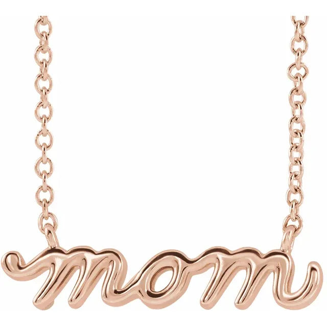 Necklace - "Mom" Script  #2327