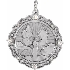 Necklace - Guardian Angel in Diamond Frame & Bale #8334