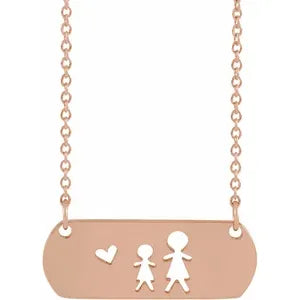 Necklace - Stick Figure Family  #  2340