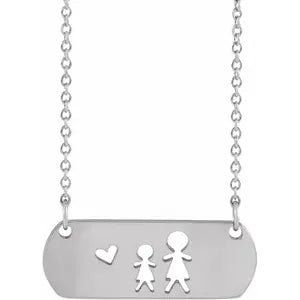 Necklace - Stick Figure Family  #  2340