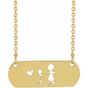 Necklace - Stick Figure Family  #  2340