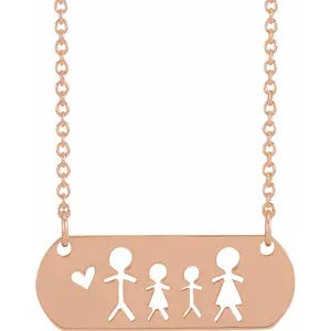 Necklace - Stick Figure Family  #  2340