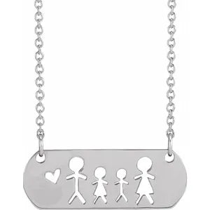 Necklace - Stick Figure Family  #  2340