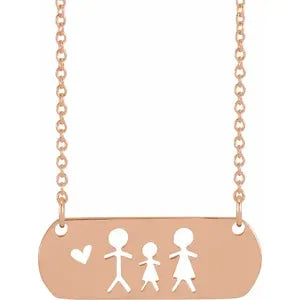 Necklace - Stick Figure Family  #  2340