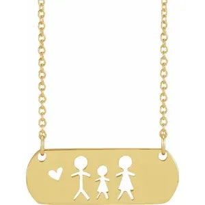 Necklace - Stick Figure Family  #  2340