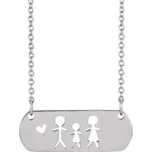 Necklace - Stick Figure Family  #  2340