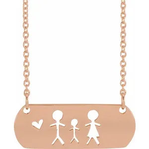 Necklace - Stick Figure Family  #  2340