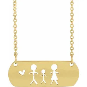 Necklace - Stick Figure Family  #  2340