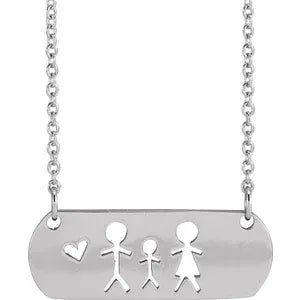 Necklace - Stick Figure Family  #  2340