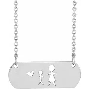 Necklace - Stick Figure Family  #  2340