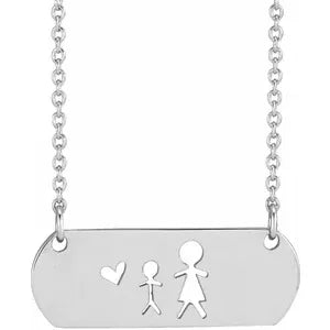 Necklace - Stick Figure Family  #  2340