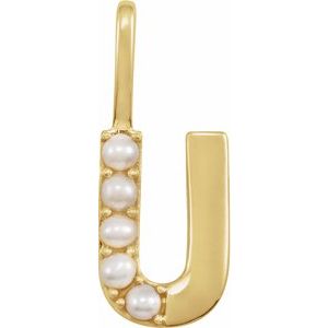 Charms & Pendants - Pearl Initial Charm #8337