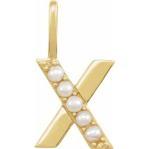 Charms & Pendants - Pearl Initial Charm #8337