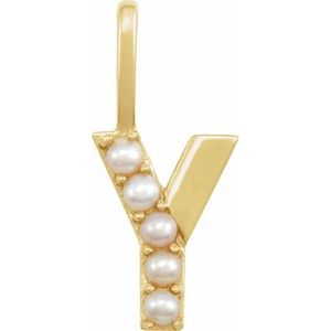 Charms & Pendants - Pearl Initial Charm #8337