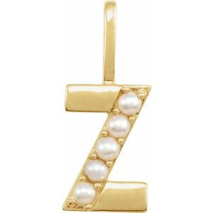 Charms & Pendants - Pearl Initial Charm #8337