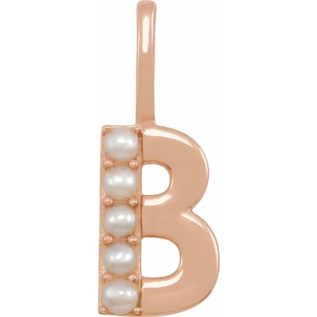 Charms & Pendants - Pearl Initial Charm #8337