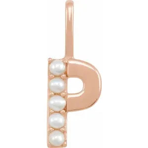 Charms & Pendants - Pearl Initial Charm #8337