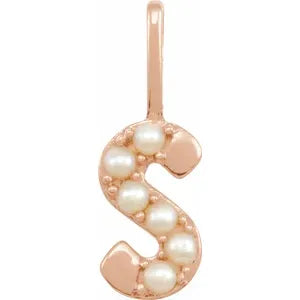 Charms & Pendants - Pearl Initial Charm #8337