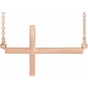 Necklace - Large Sideways Cross - Adjustable Chain #202828