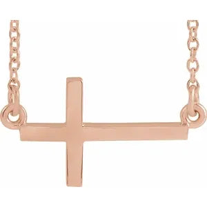 Necklace - Small Sideways Cross - Adjustable Chain #202817