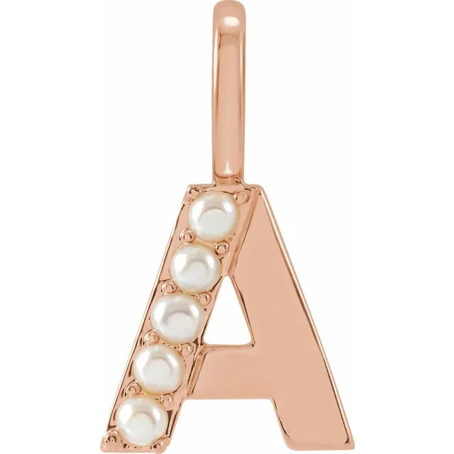 Charms & Pendants - Pearl Initial Charm #8337