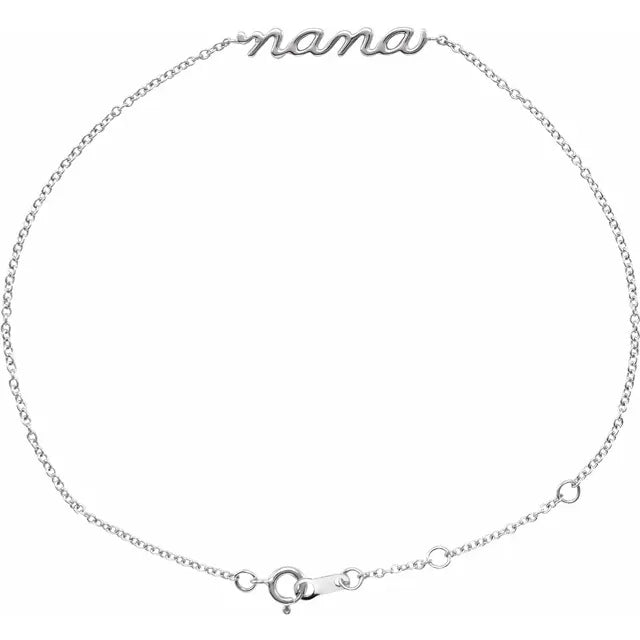 Bracelet - Adjustable - "Nana" Script   #3220