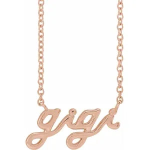 Necklace - "Gigi" Script  #2323