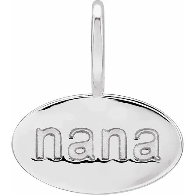 Charms & Pendants - "Nana" Oval Charm #8331