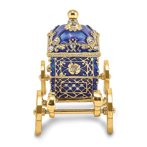 Ring Presentation Box & Holder - Royal Blue Enamel Carriage #BJ4079