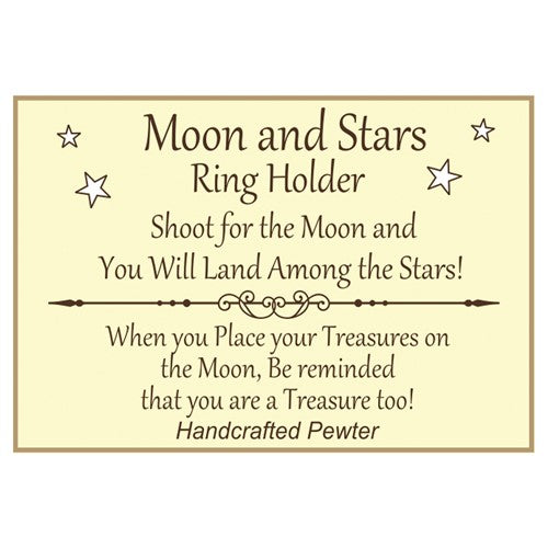 Ring Holder - Moon and Stars Handcrafted in Tarnish-free Pewter #GM20611